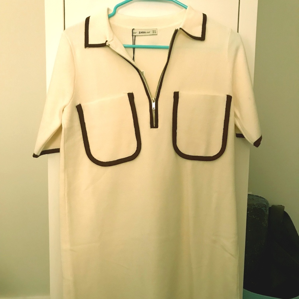 Zara Polo Dress with Contrasting Piping